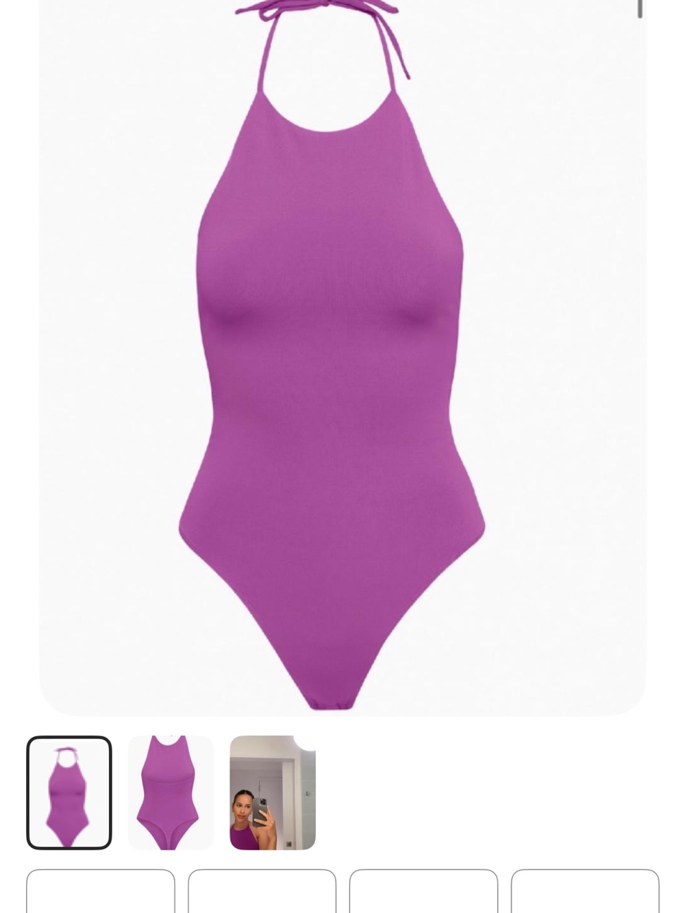 Aritzia Girls' Halter One-Piece Swimsuit in Bright Purple